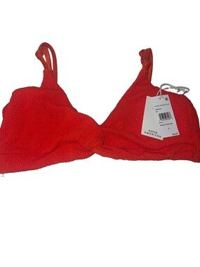 Good American Always Fits Twisted Bikini Top Size 5 XLarge Swim Poppy Color  NWT